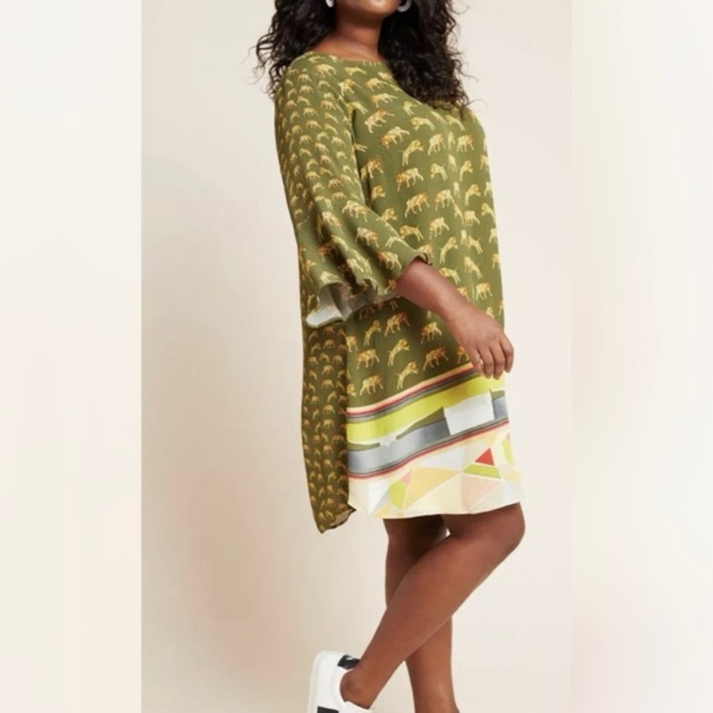 ANTHROPOLOGIE MIXED PRINT DRESS